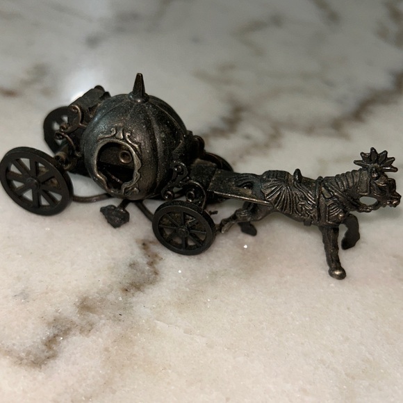 Die-Cast Other - Pencil Sharpener Horse-Carriage Die Cast Copper Miniature Cinderella Fairytale